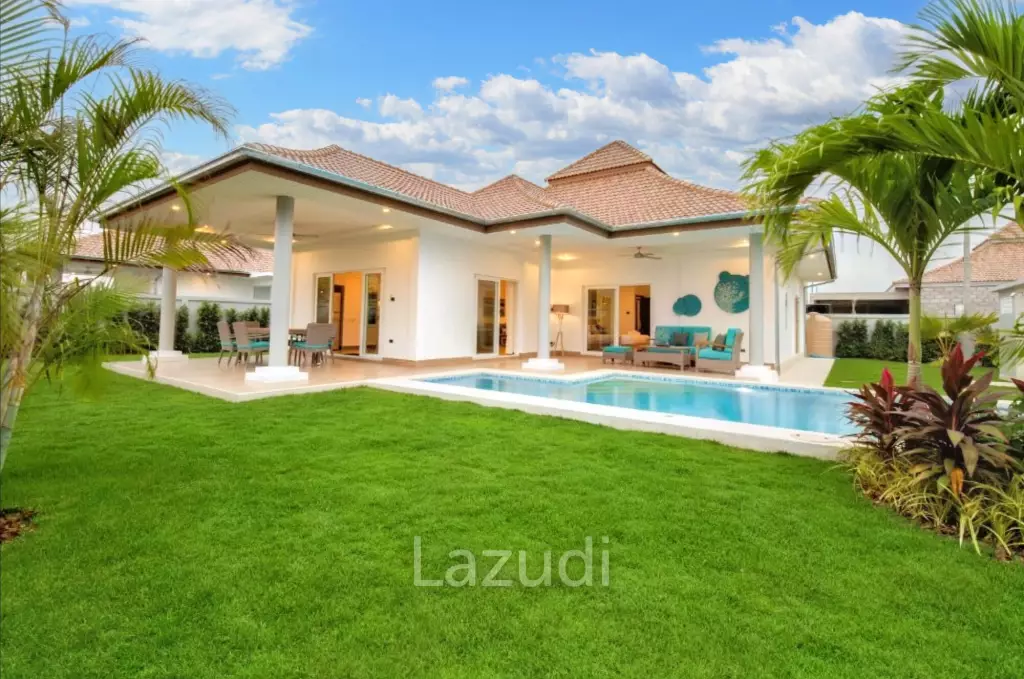 New 3 bed pool villa on a large corner plot