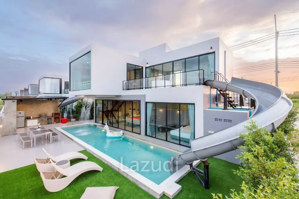 2-Storey Modern Pool Villa with slide in Leleaf Valley Hua Hin