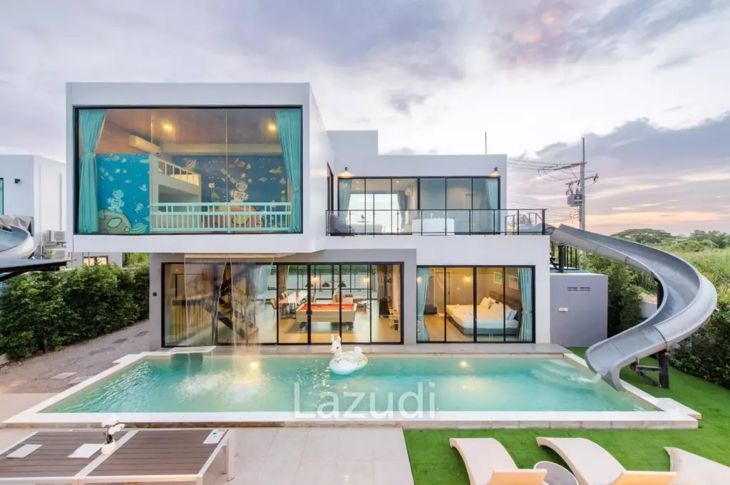 2-Storey Modern Pool Villa with slide in Leleaf Valley Hua Hin