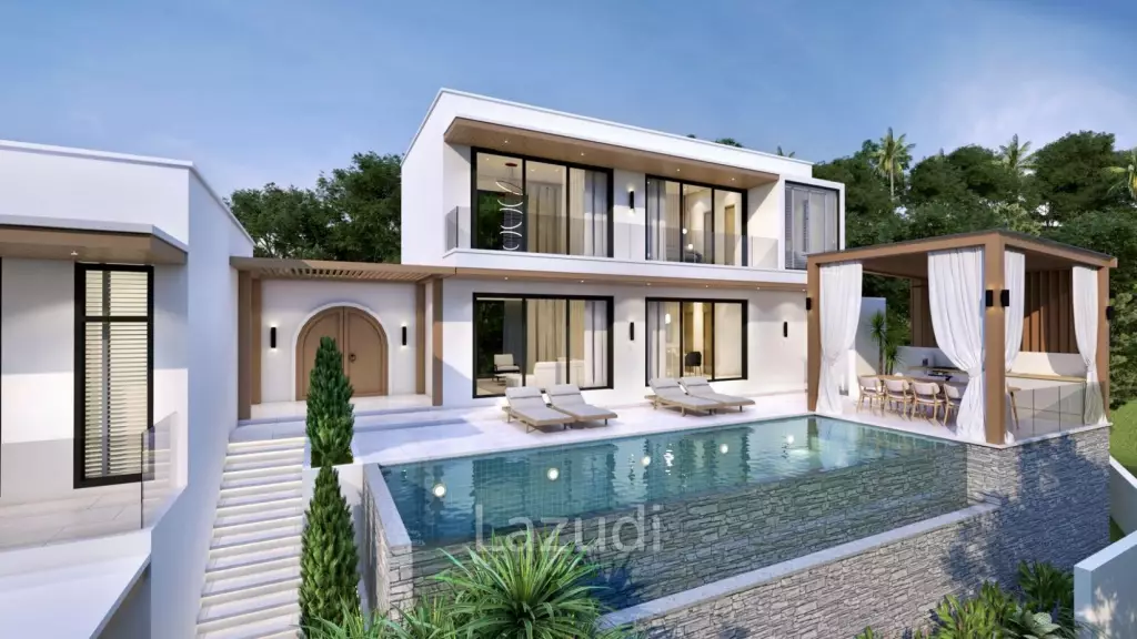 4-Bed Sunset Sea View Villa in Bang Makam