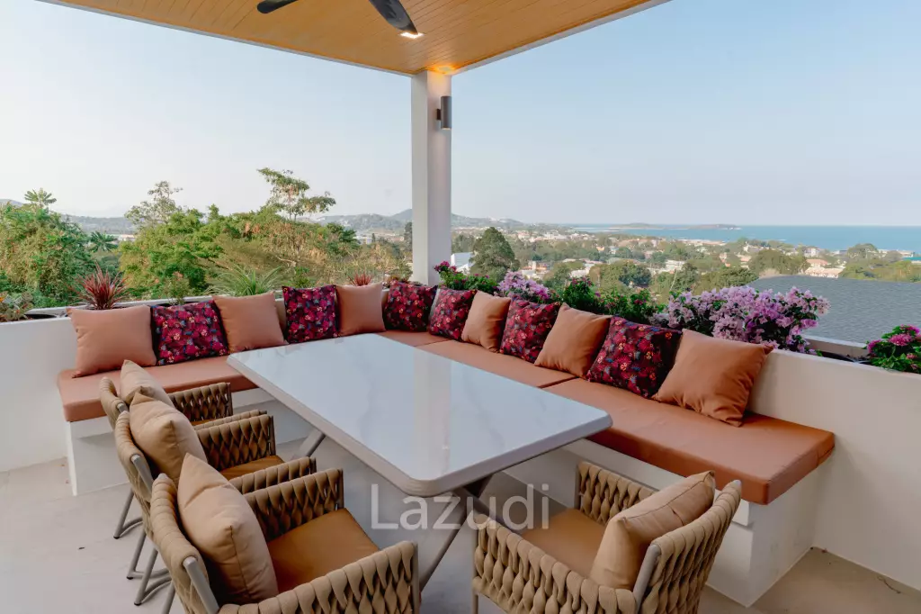 Modern 3-Bedroom Sea View Villa in Chaweng Hills