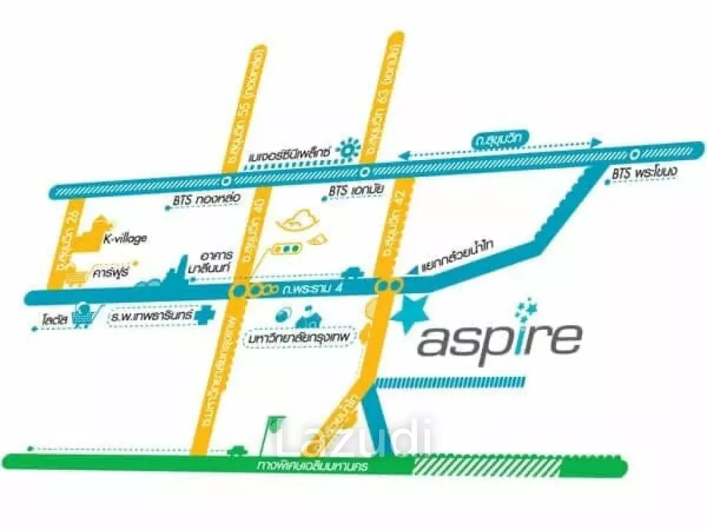 1 Bed 1 Bath 28 SQ.M at Aspire Rama 4