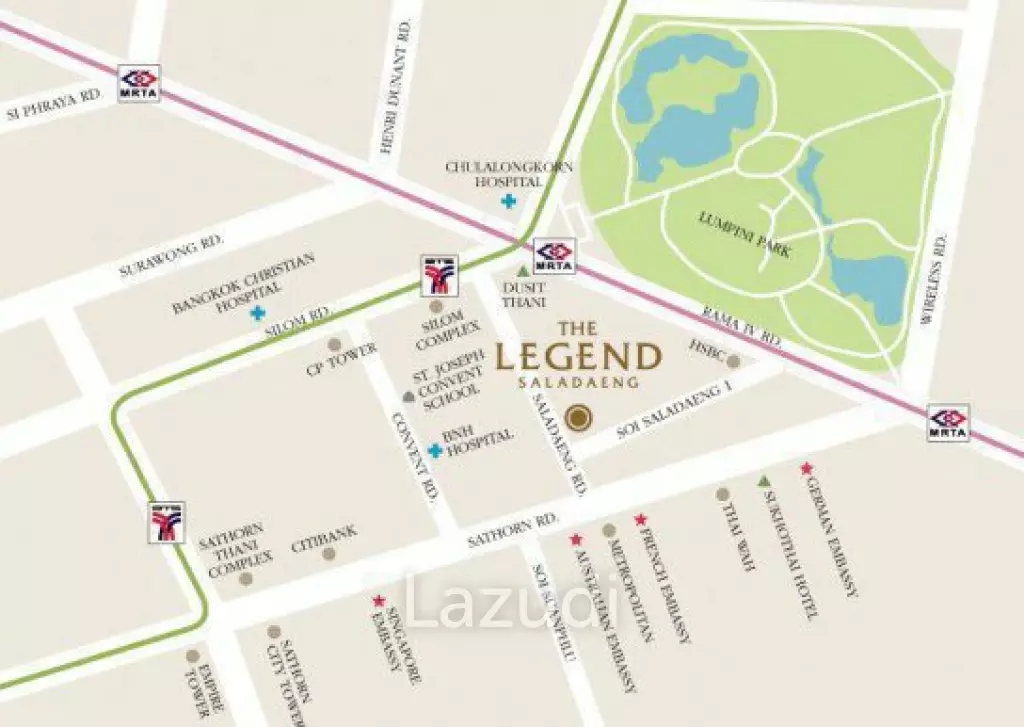1 Bed 65 SQ.M. The Legend Saladaeng For Rent