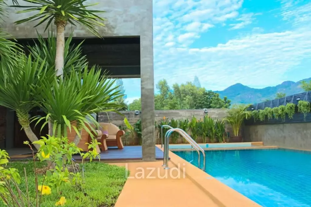Modern designer 3 storey pool villa with roof terrace with sea views, only 200 meters from pristine Beach