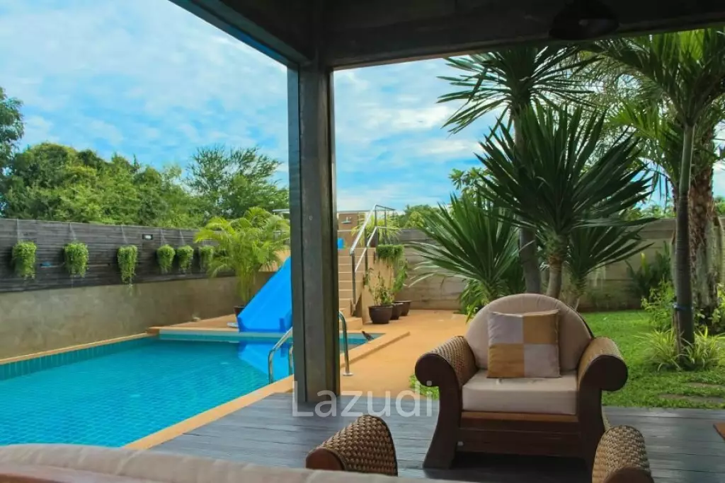 Modern designer 3 storey pool villa with roof terrace with sea views, only 200 meters from pristine Beach