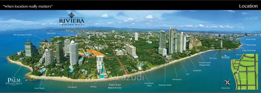 1 Bed 1 Bath 35 SQ.M. The Riviera Wongamat Beach
