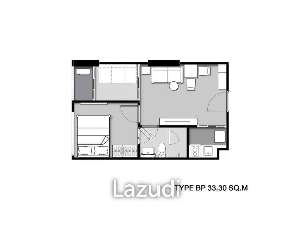 1 Bed Plus 1 Bath 33.53 SQ.M. Park Origin Phayathai