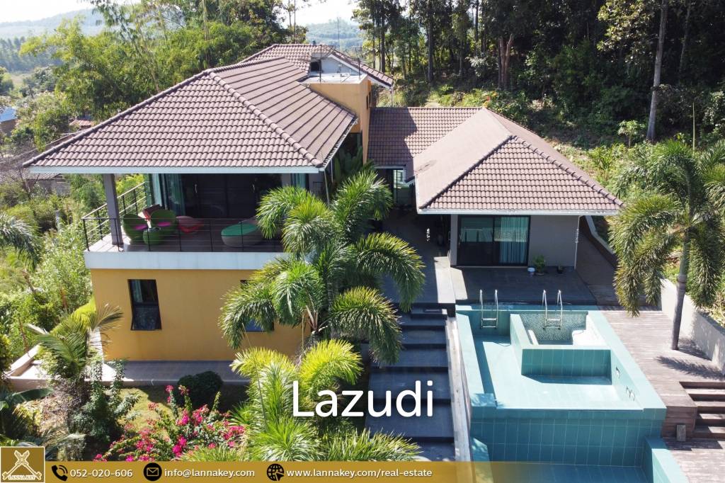 pool villa for sale with stunning mountain view.