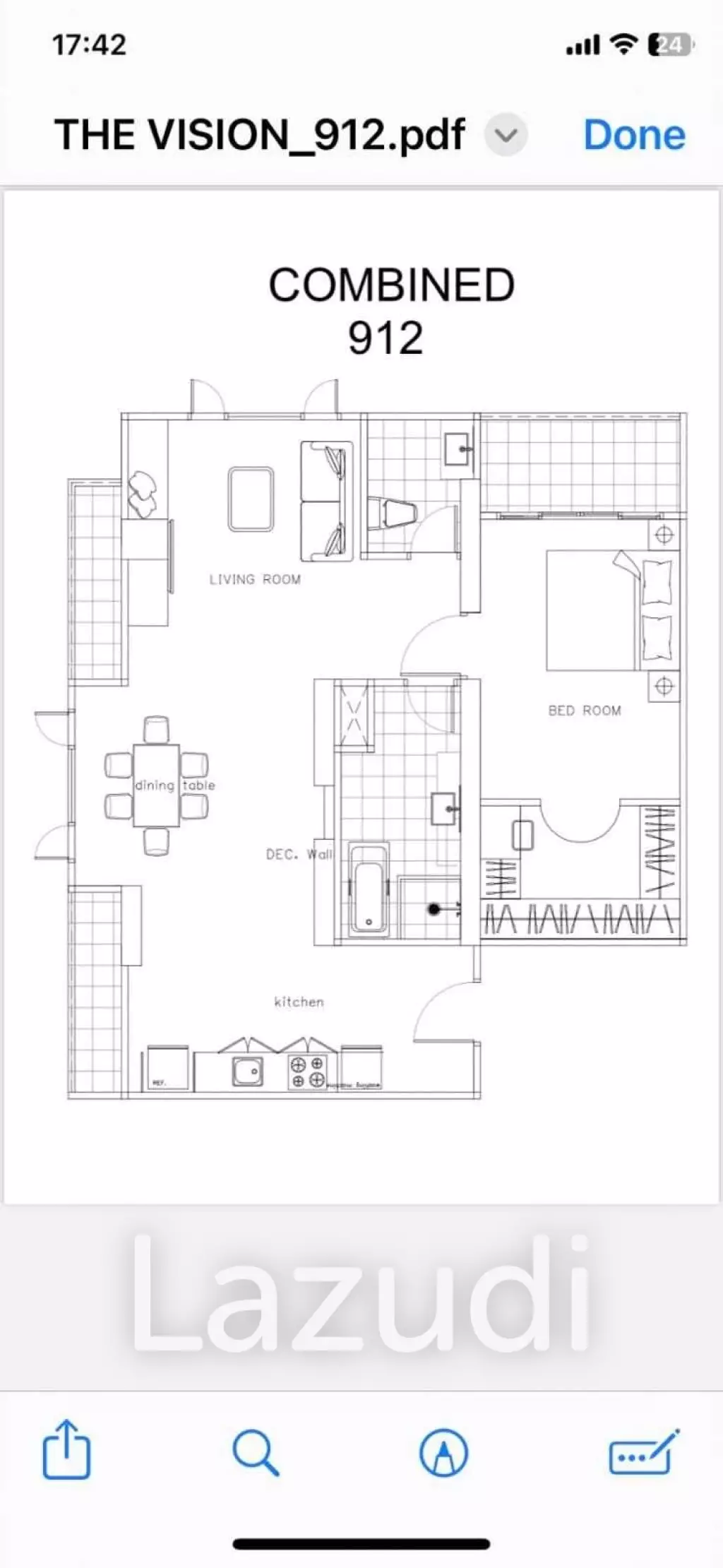 1 Bed 2 Bath 81.70 SQ.M. The Vision Pattaya