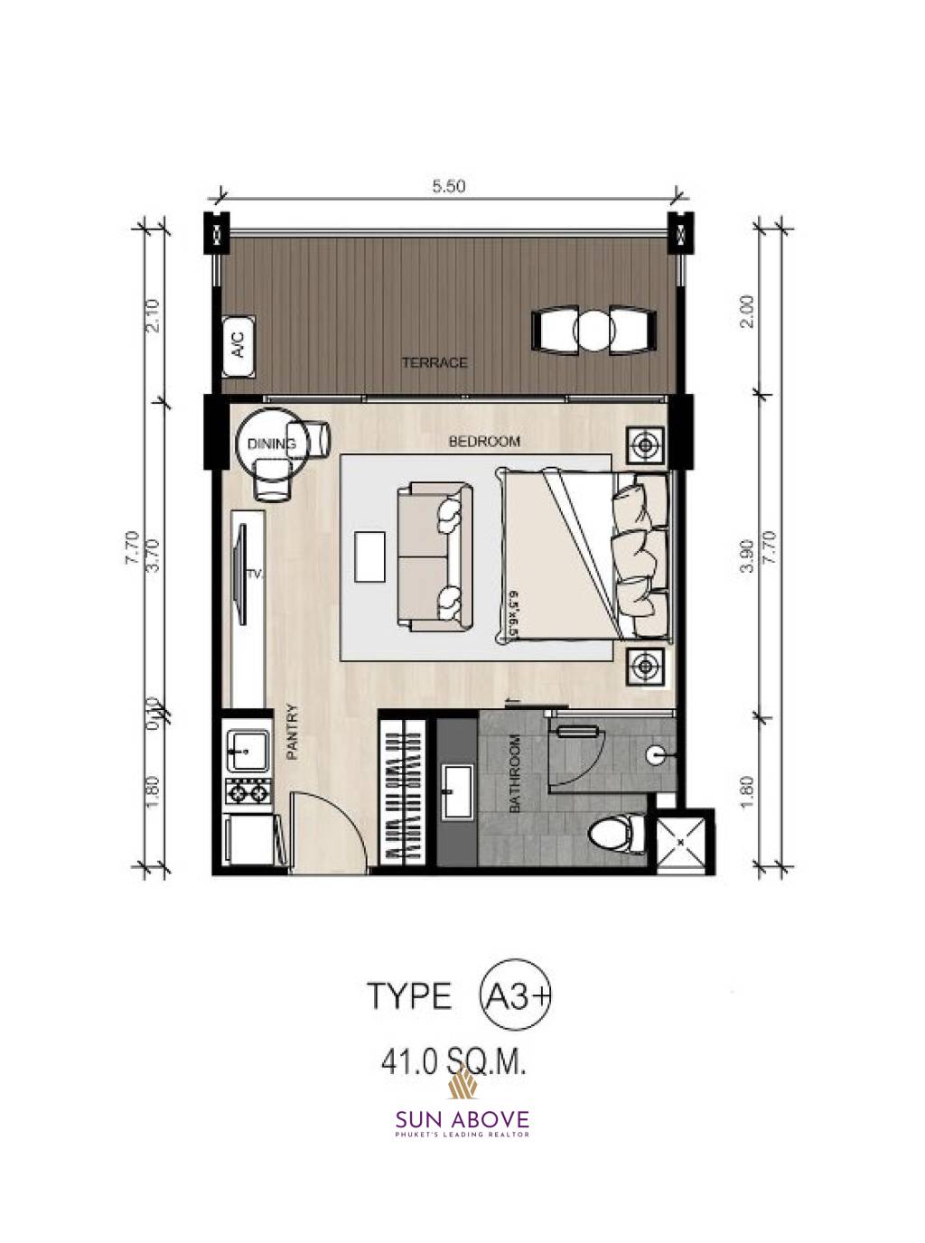 Studio 1 Bath 42.4 SQ.M. Sea Heaven Phuket Naithon Residential Management By Wyndham Garden Phase 2.1