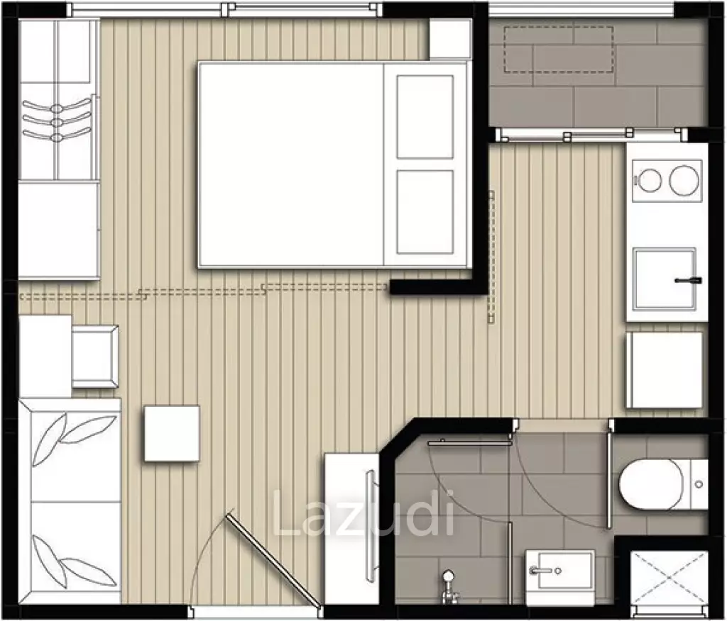 Studio 1 Bath 21.69 SQ.M. Ideo Mobi Rama 9