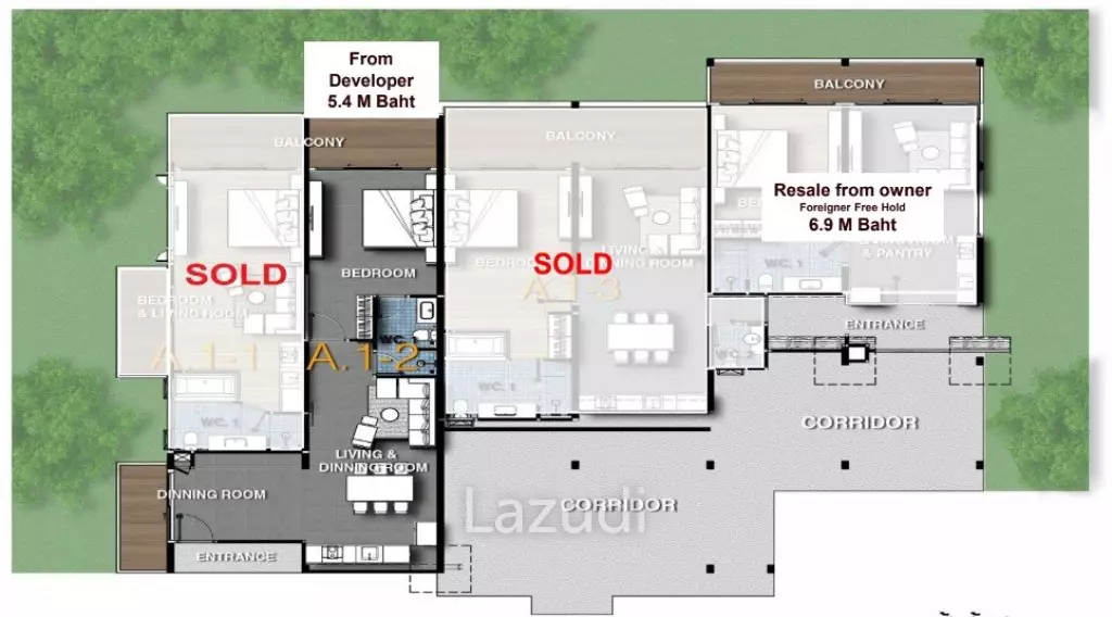 1 Bed 1 Bath 89.19 SQ.M. The Bay Condominium