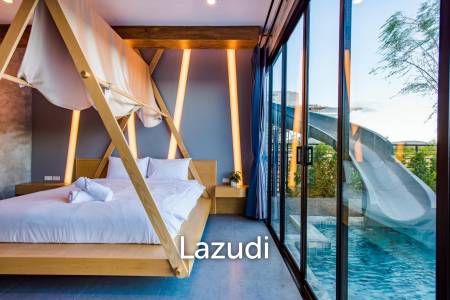 Modern Pool Villa with Outdoor Slide in Leleaf Sea Beach Pak Nam Pran