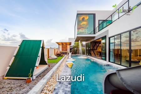 Modern Pool Villa with Outdoor Slide in Leleaf Sea Beach Pak Nam Pran