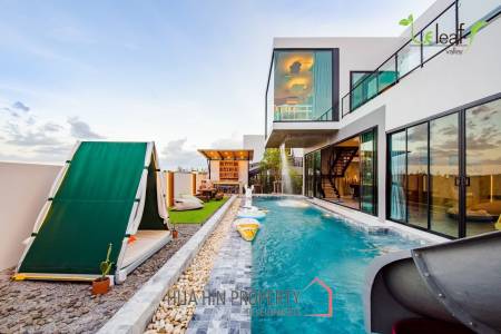 Modern Pool Villa with Outdoor Slide in Leleaf Sea Beach Pak Nam Pran