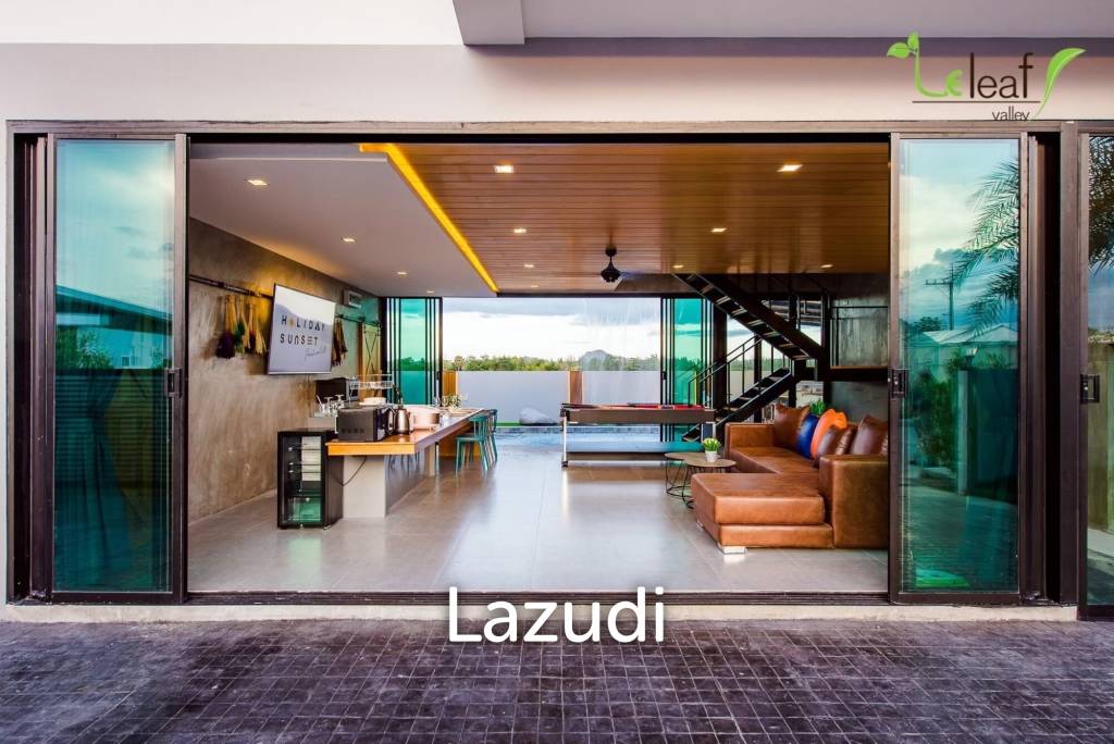 Modern Pool Villa with Outdoor Slide in Leleaf Sea Beach Pak Nam Pran