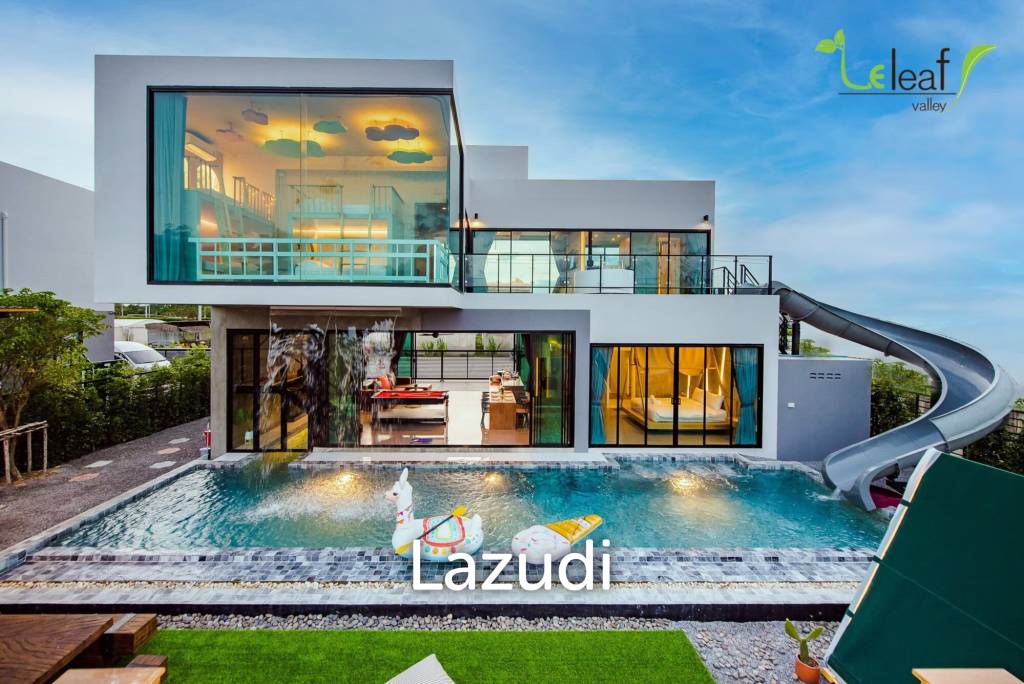 Modern Pool Villa with Outdoor Slide in Leleaf Sea Beach Pak Nam Pran