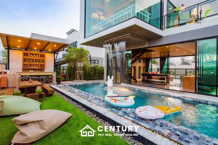 Modern Pool Villa with Outdoor Slide in Leleaf Sea Beach Pak Nam Pran