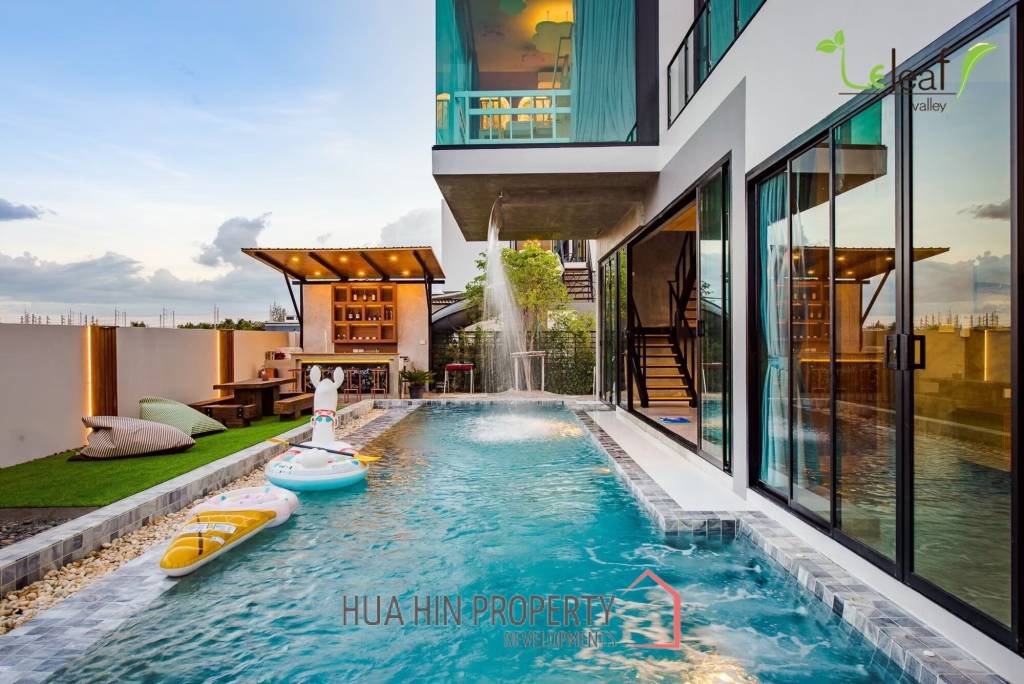 Modern Pool Villa with Outdoor Slide in Leleaf Sea Beach Pak Nam Pran