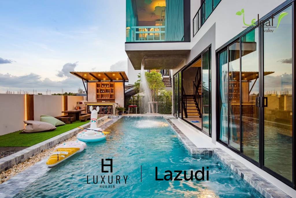 Modern Pool Villa with Outdoor Slide in Leleaf Sea Beach Pak Nam Pran