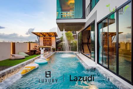 Modern Pool Villa with Outdoor Slide in Leleaf Sea Beach Pak Nam Pran