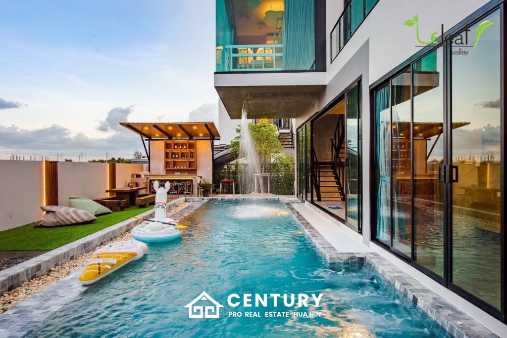 Modern Pool Villa with Outdoor Slide in Leleaf Sea Beach Pak Nam Pran