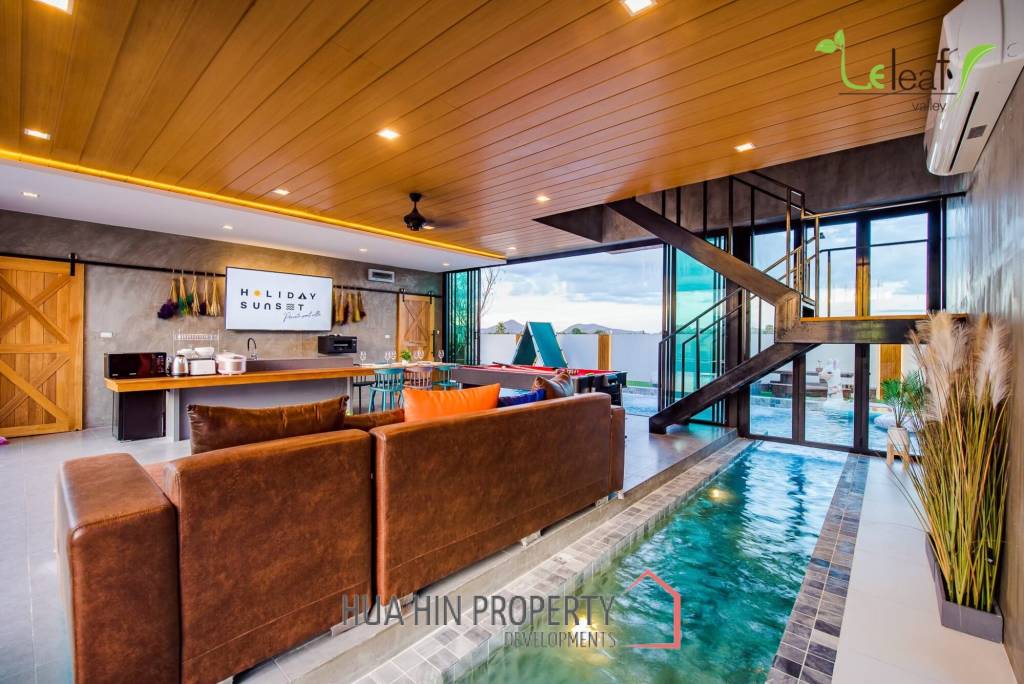 Modern Pool Villa with Outdoor Slide in Leleaf Sea Beach Pak Nam Pran