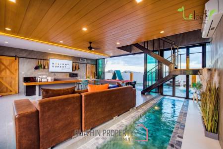 Modern Pool Villa with Outdoor Slide in Leleaf Sea Beach Pak Nam Pran