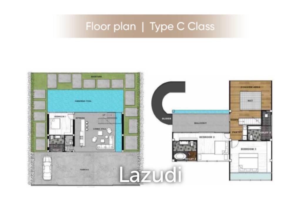 Modern Pool Villa with Outdoor Slide in Leleaf Sea Beach Pak Nam Pran