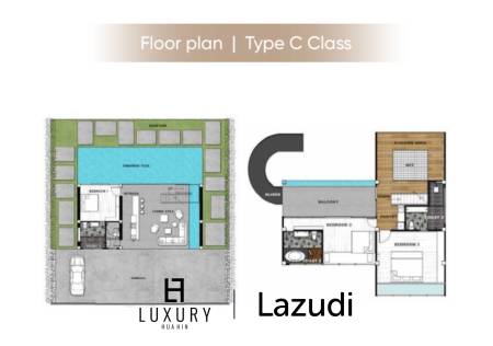 Modern Pool Villa with Outdoor Slide in Leleaf Sea Beach Pak Nam Pran