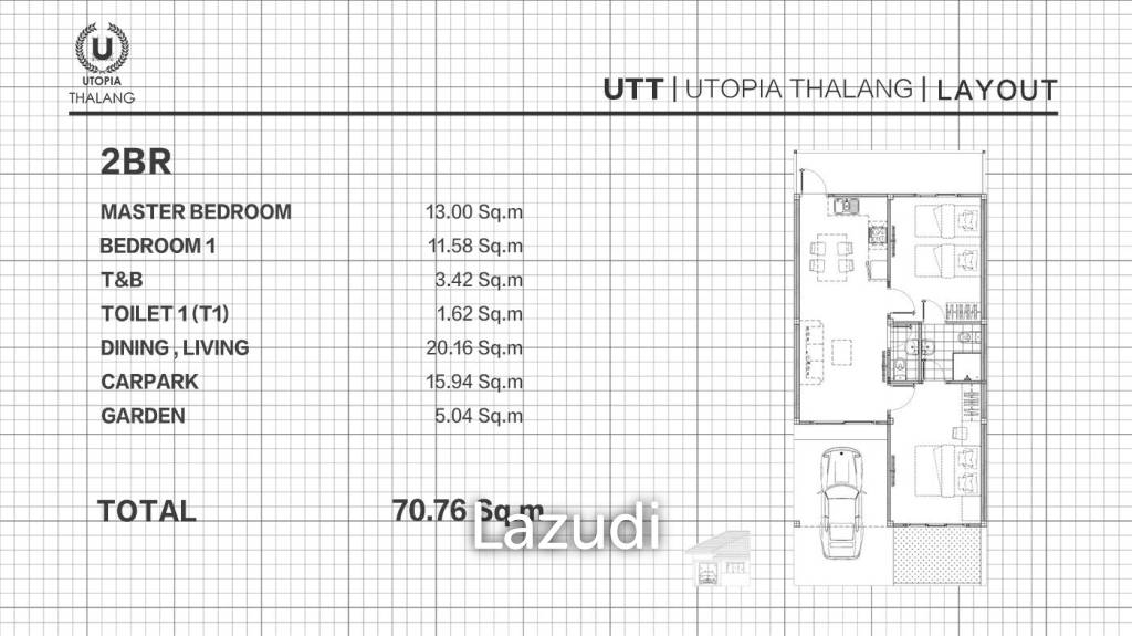 2 Bed 2 Bath 82 SQ.M. Utopia Thalang