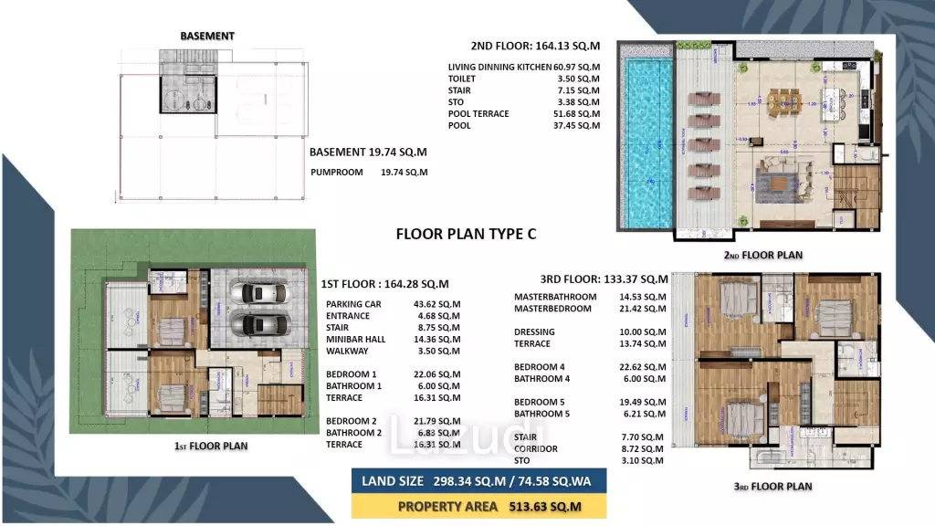 5 Bed 6 Bath 513.63 SQ.M Paragon Villas