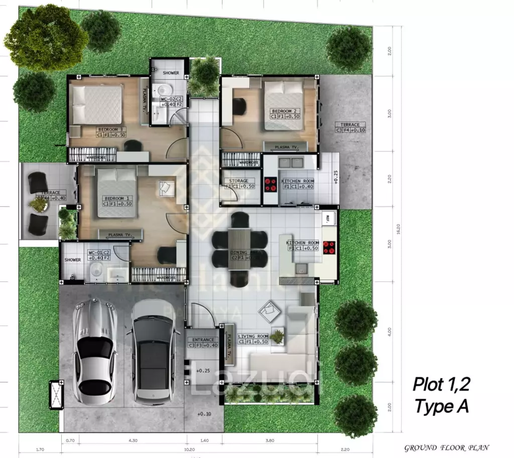 3 Beds 3 Baths 184 SQ.M. The Hamlet Pattaya