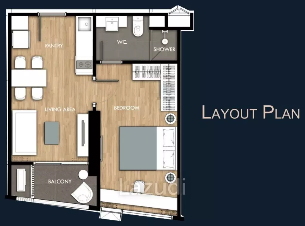 1 Bed Suite 25.30 SQ.M. The Crown Residences