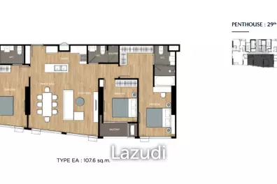 3 Beds 3 Baths 108.41 SQ.M. The Crown Residences