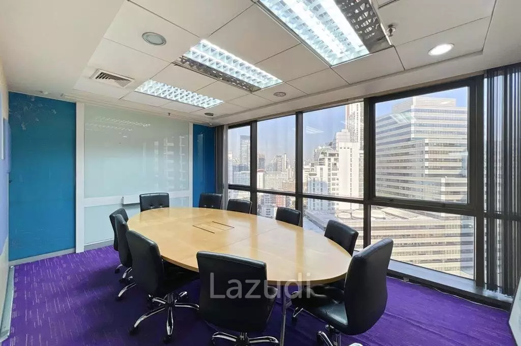 Fully Furnished + Fitted Office Space for Rent in Bangkok - SinoThai Building on Asoke Road Near MRT Sukhumvit + BTS Asok