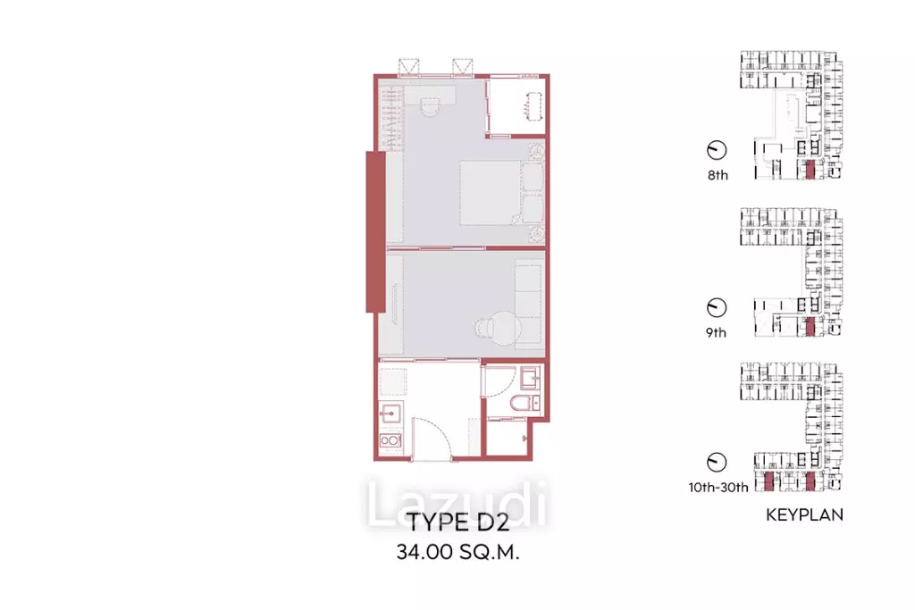 34 sqm stylish 1 bedroom condo on 9th floor at Aspire Sukhumvit-Rama 4 Phra Khanong