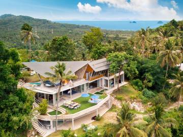 Mountain Top 5 Bedroom Seaview Pool Villa in Taling Ngam for Sale