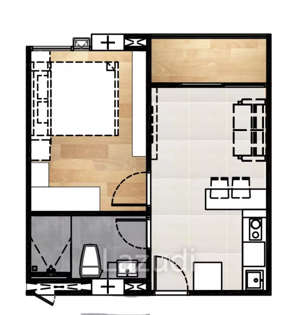 1 Bed 1 Bath 34.84 SQ.M. Mahidol Condo