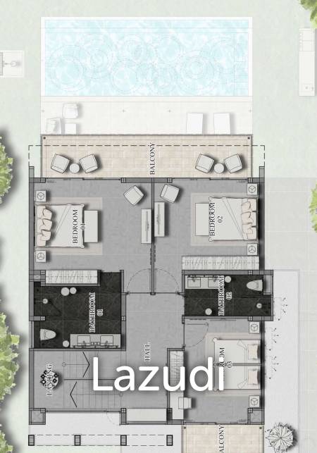 Вилла 346 кв.м. 3 Кровать 2 Ванна