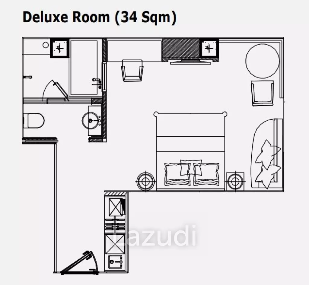 1 Bed 1 Bath 34 SQ.M. Homm Sukhumvit 34