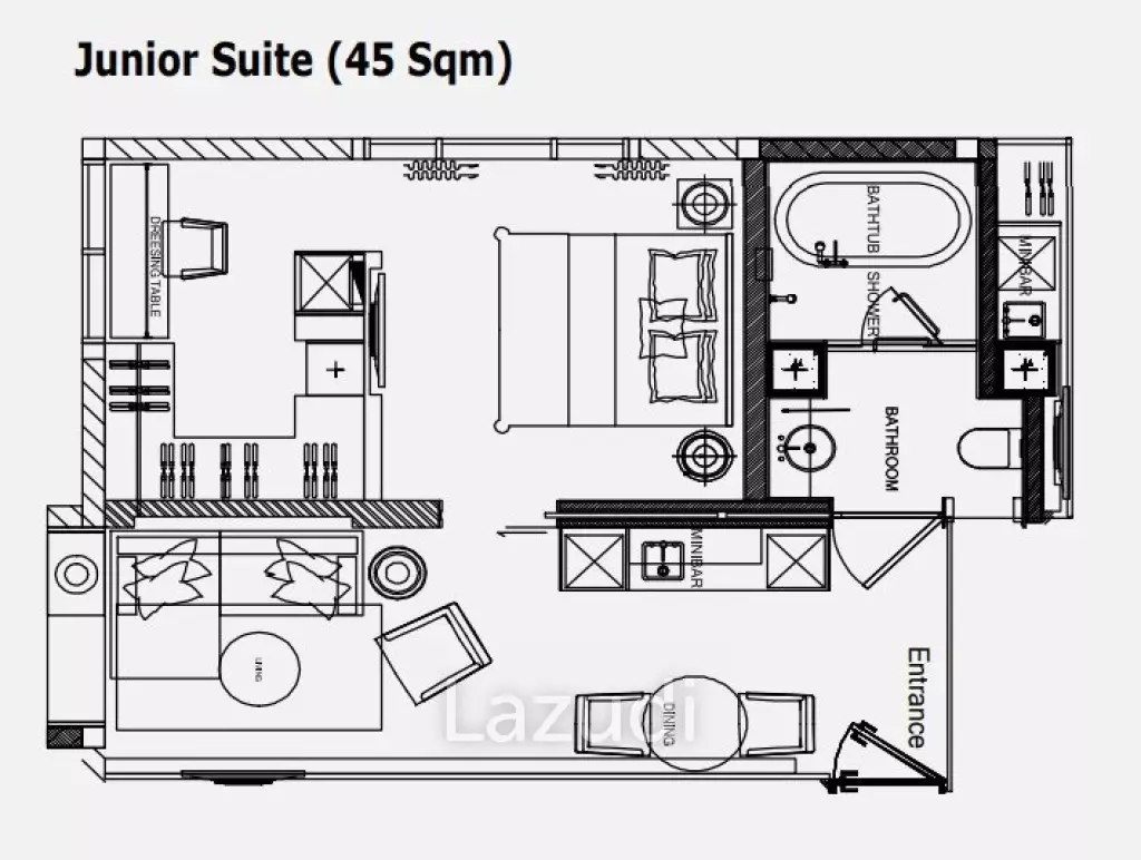 1 Bed 1 Bath 45 SQ.M. Homm Sukhumvit 34