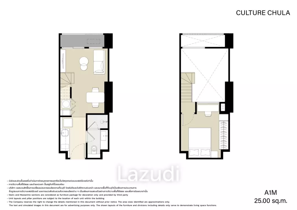 1 Bedroom 1 Bathroom 37.86 SQ.M. Culture Chula