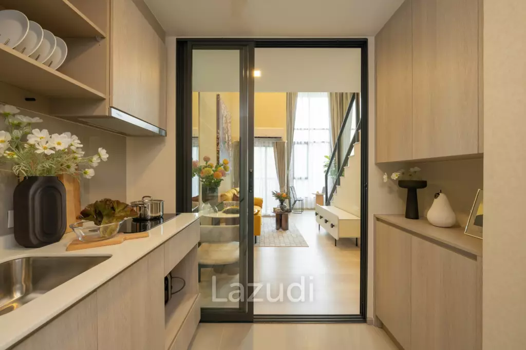 72 sqm loft-style 2-bed condo on 20th floor at FLO By Sansiri Khlong San