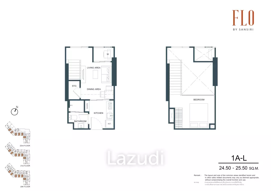 1 Bed 1 Bath 37.70 SQ.M. FLO By Sansiri