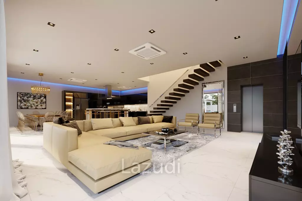 วิลล่าหรูโมเดิร์น 6 ห้องนอน 3 ชั้น ใจจกลางเมืองพัทยา