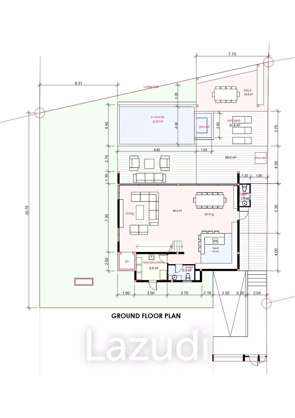 วิลล่าหรูโมเดิร์น 6 ห้องนอน 3 ชั้น ใจจกลางเมืองพัทยา