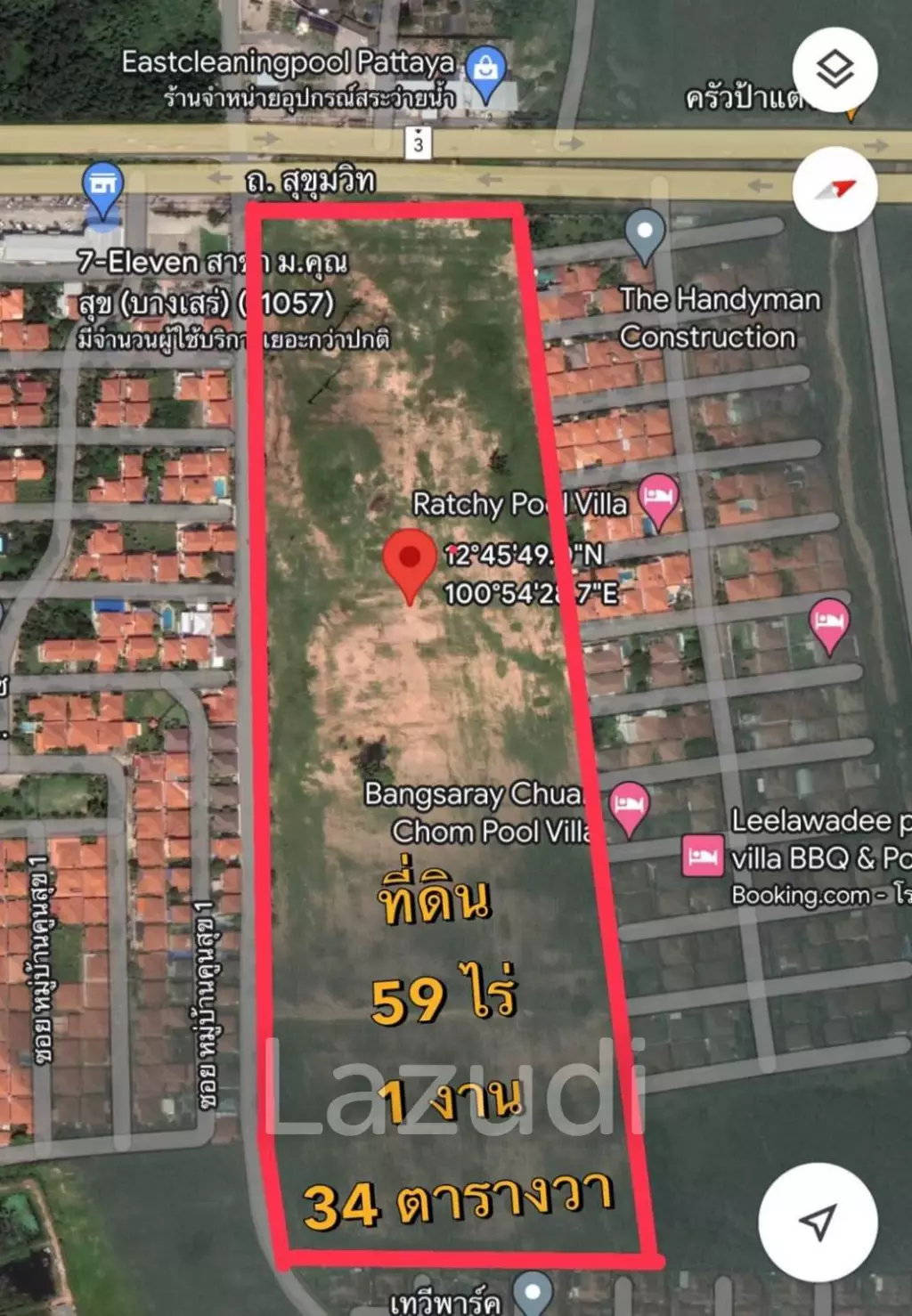 Land 23724 Sqm. Bang Saray Sattahip