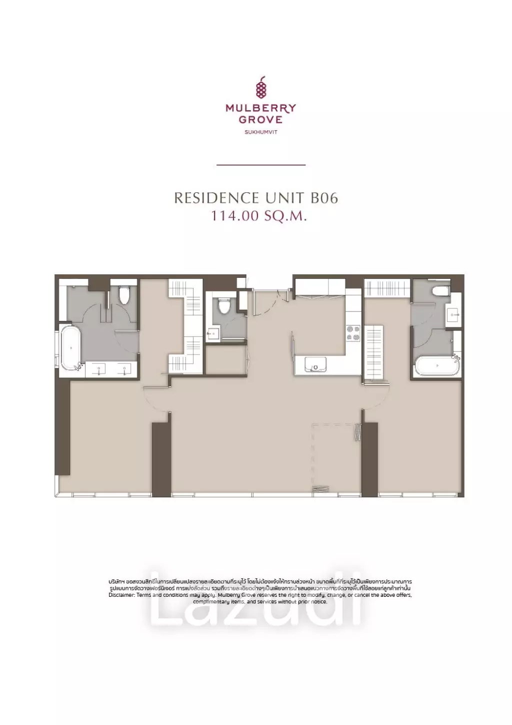 2 Bed 2 Bath 112.5 SQ.M. Mulberry Grove Sukhumvit