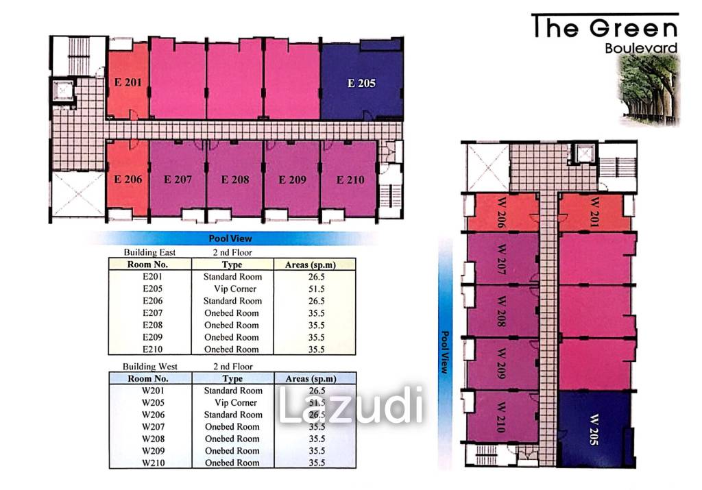 1 Bed 1 Bath 35.5 SQ.M. The Green Boulevard